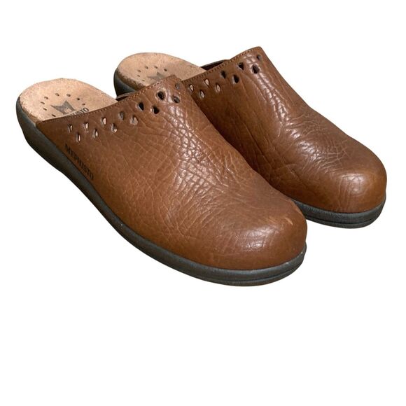 Mephisto Clog Mules Womens sz US 8/EU 38 Brown Slip On Leather Perforated France - Picture 2 of 16